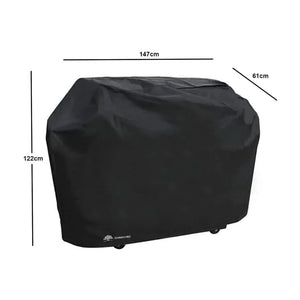 Large black barbecue cover measuring 163 x 61 x 122cm
