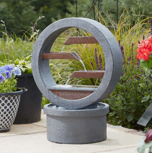 60cm solar cascade water fountain for outdoor garden display