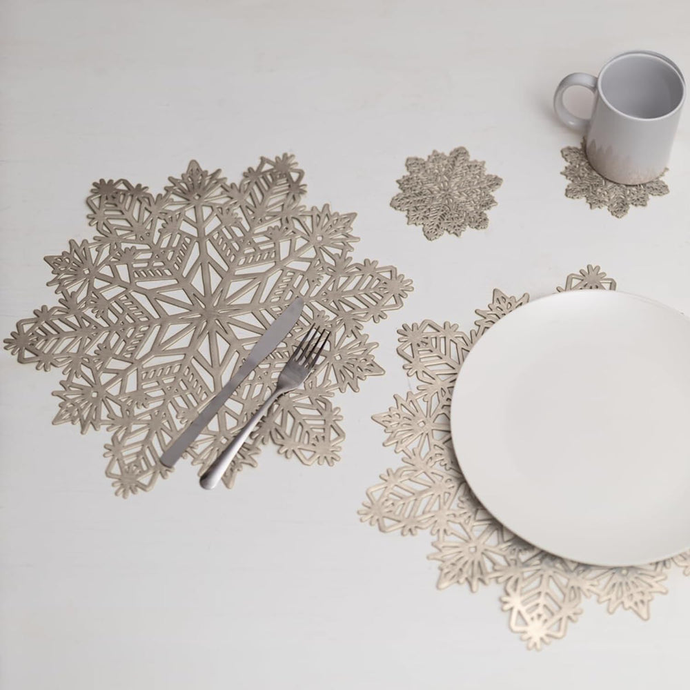 Set of 6 Snowflake Placemats And Coasters