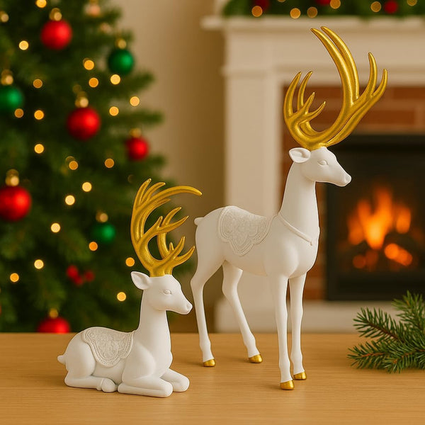Christmas Set of 2 Reindeer Ornaments