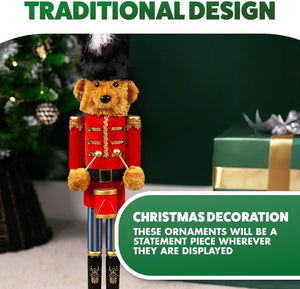 Marco Paul Large Deluxe Teddy Bear Drum Parade Nutcracker Christmas Ornament Wooden
