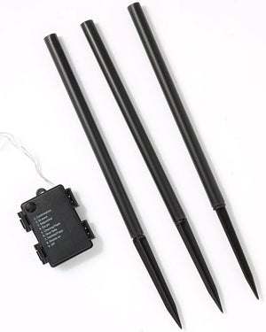 Santa Sleigh Stakes Lights with Reindeers