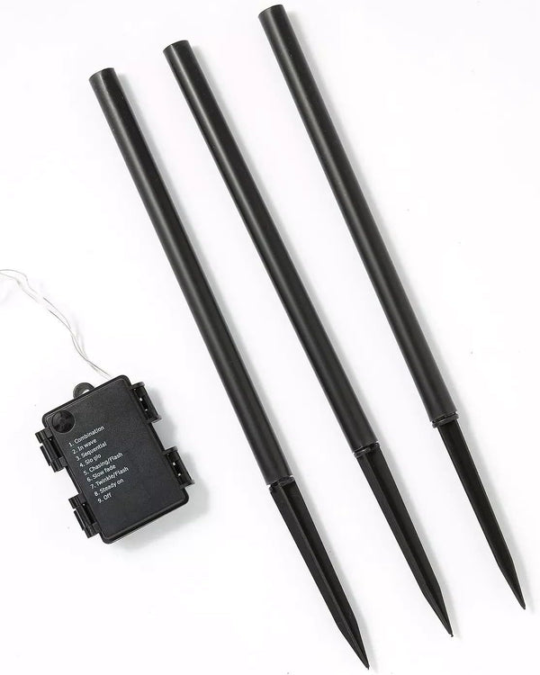 Santa Sleigh Stakes Lights with Reindeers