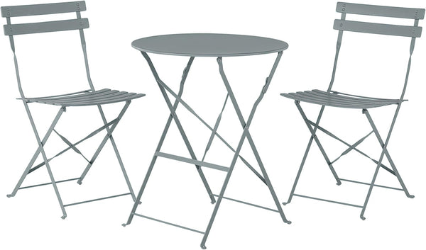 Grey 3-Piece Outdoor Bistro Set