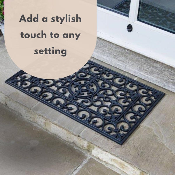 Heavy Duty Rubber Door Mat 75 x 45cm Non Slip Outdoor