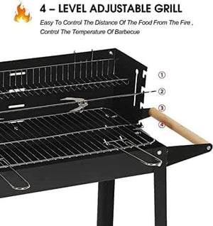 Portable Steel Charcoal Barbeque heat adjustments
