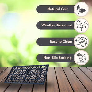 Heavy Duty Rubber Door Mat 75 x 45cm Non Slip Outdoor