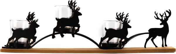 Reindeer 3pc Candle Holder