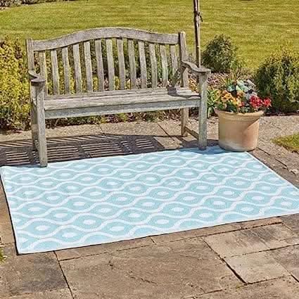 Easy Clean Decorative Neptune Cool Grey Garden Mat