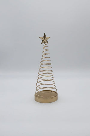 Set of Two LED Gold Spiralite Trees