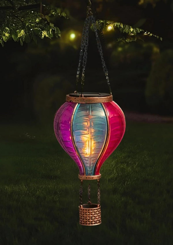 Patio solar hanging lantern