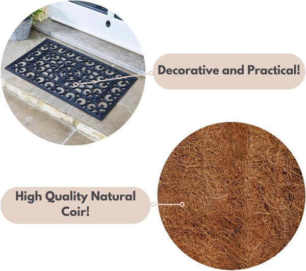 Heavy Duty Rubber Door Mat 75 x 45cm Non Slip Outdoor