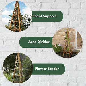 1.5m Wooden Garden Obelisk Plant Support Frame