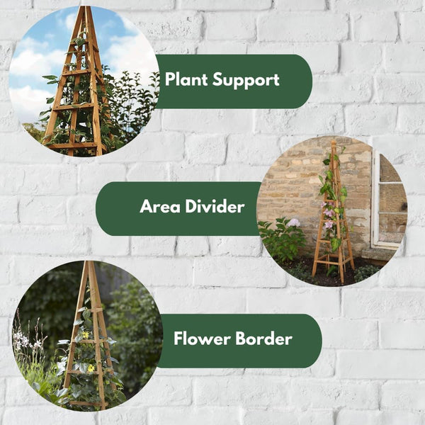 1.5m Wooden Garden Obelisk Plant Support Frame