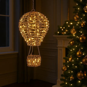 Gold Hanging Hot Air Balloon Christmas Light