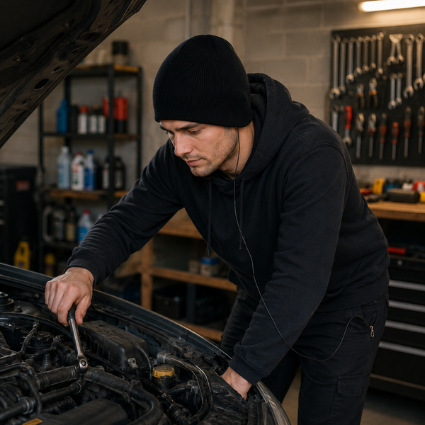 Black Beanie Hat with Built in Headphones