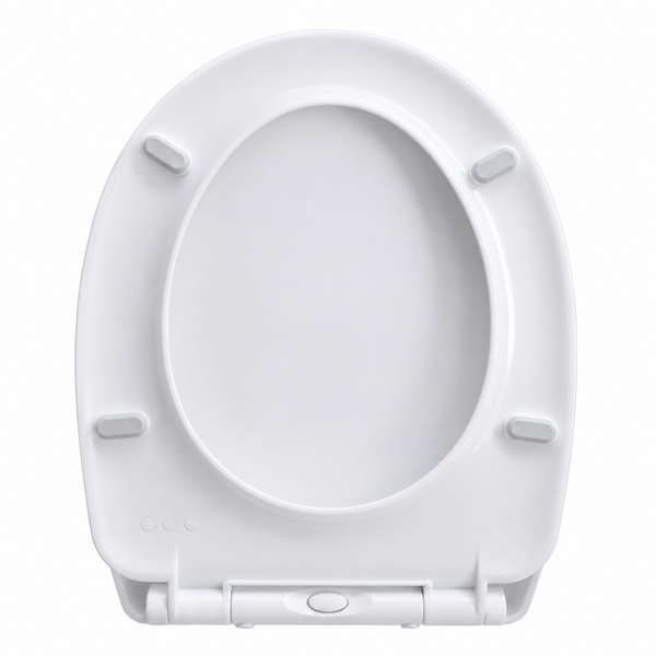 White toilet seat on a white background