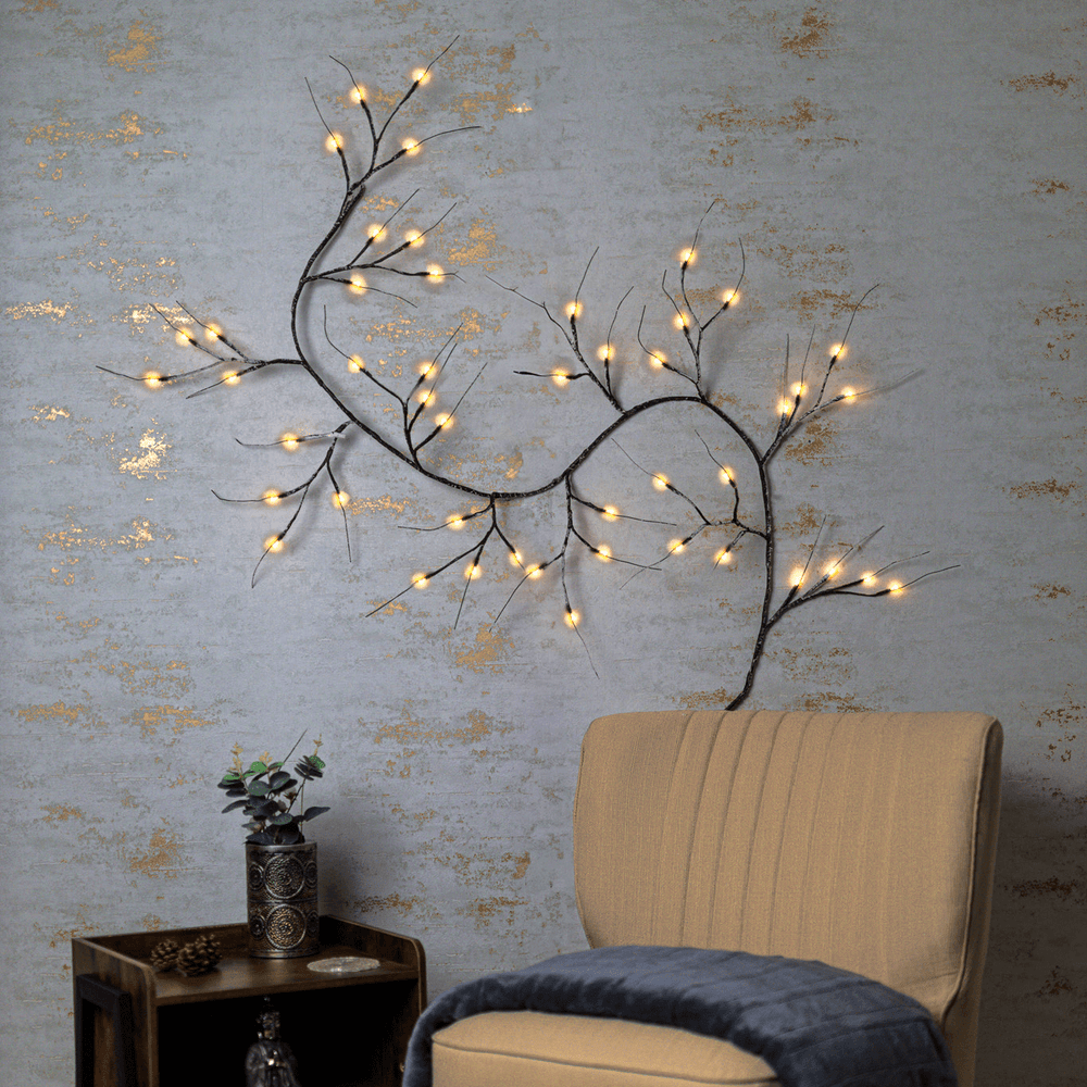 6ft LED artificial birch garland with illuminated twigs