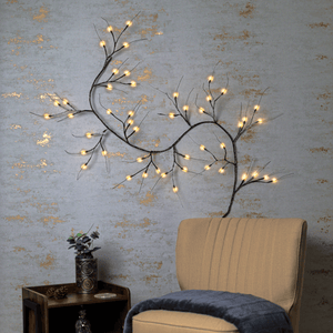 6ft LED artificial birch garland with illuminated twigs