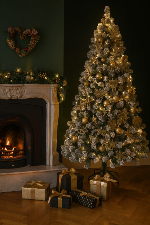 6ft frosted glacier green artificial Christmas tree