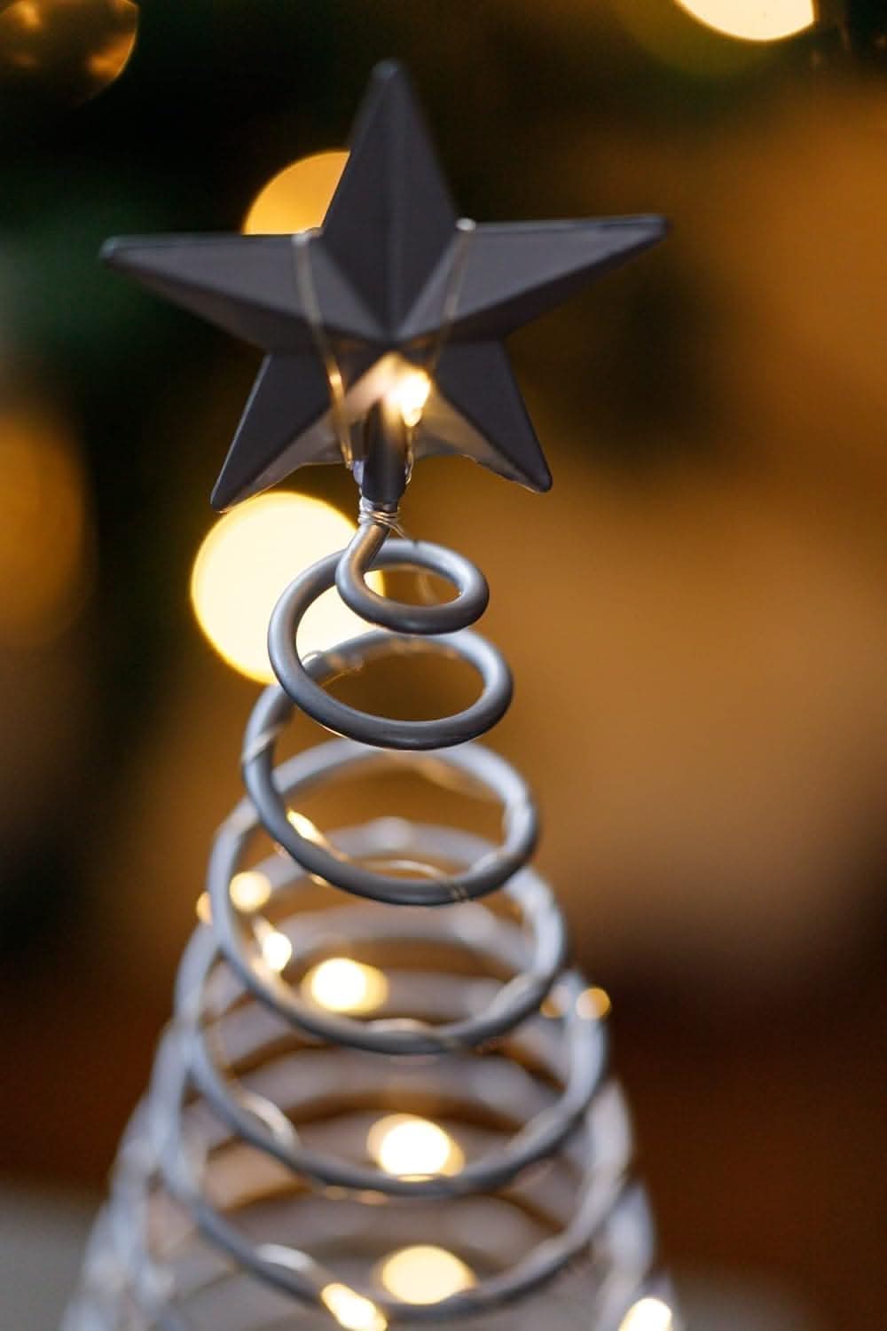 Set of Two LED Silver Spiralite Trees
