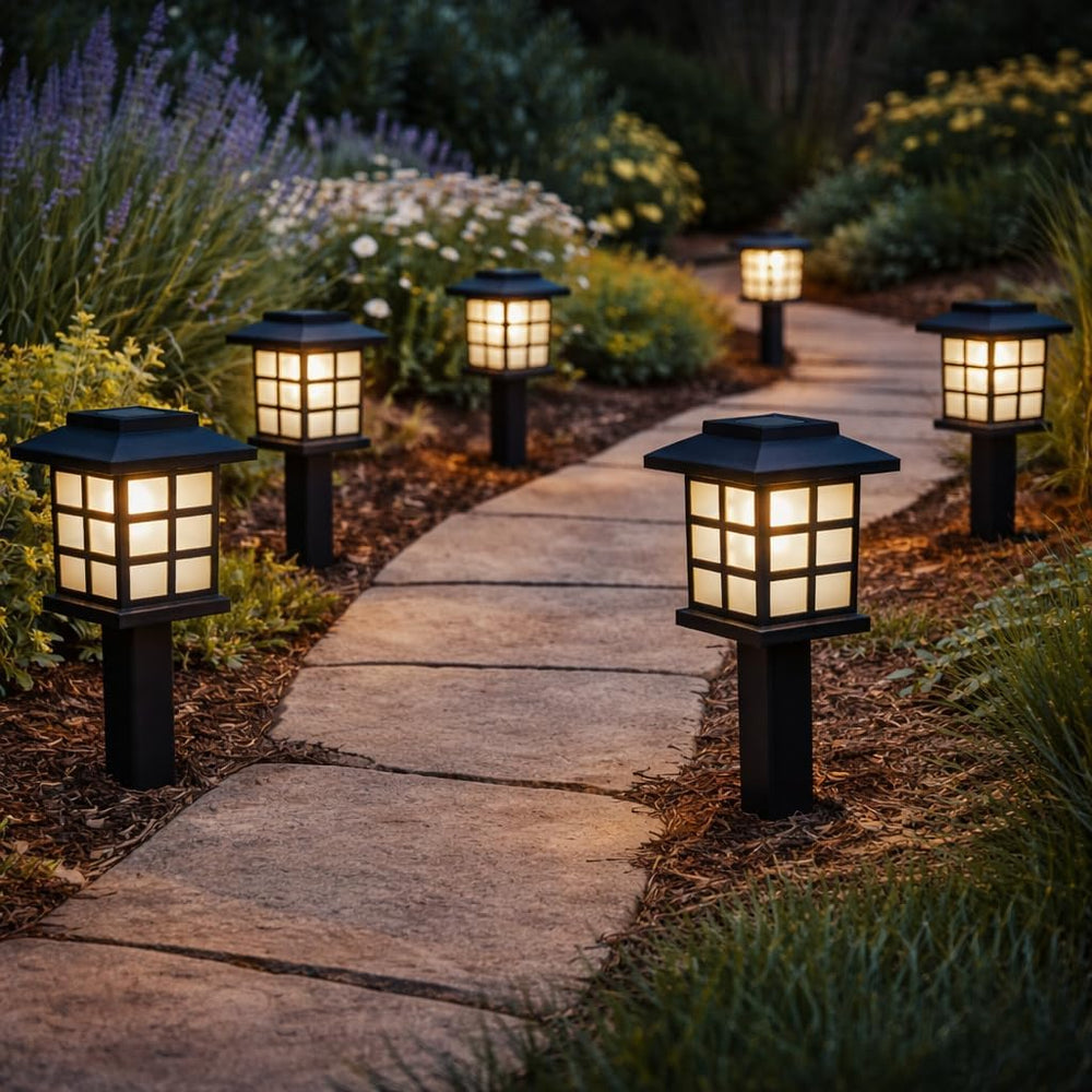 6x Oriental Solar LED Lanterns Set