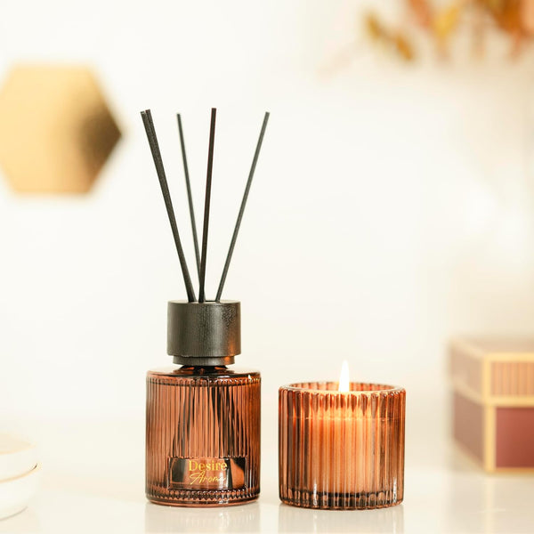 Oud & Bergamot Scented Candle & Reed Diffuser Set