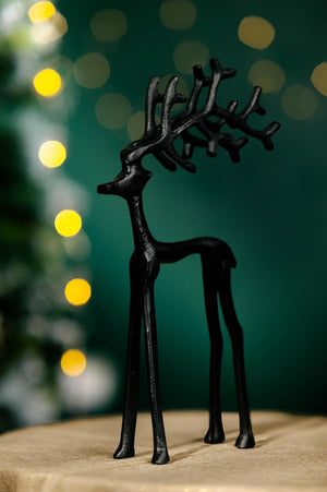 Black 30cm Large Reindeer Christmas Decoration