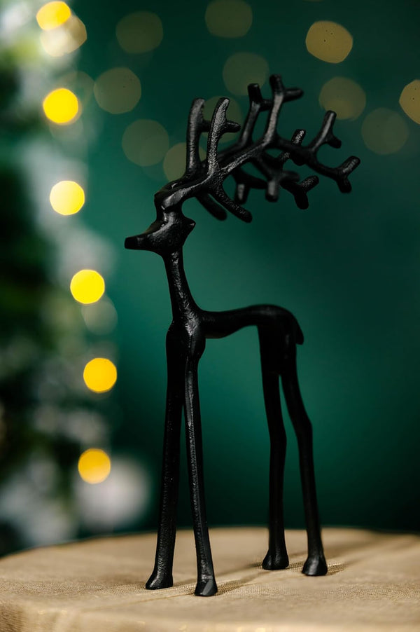 Black 30cm Large Reindeer Christmas Decoration