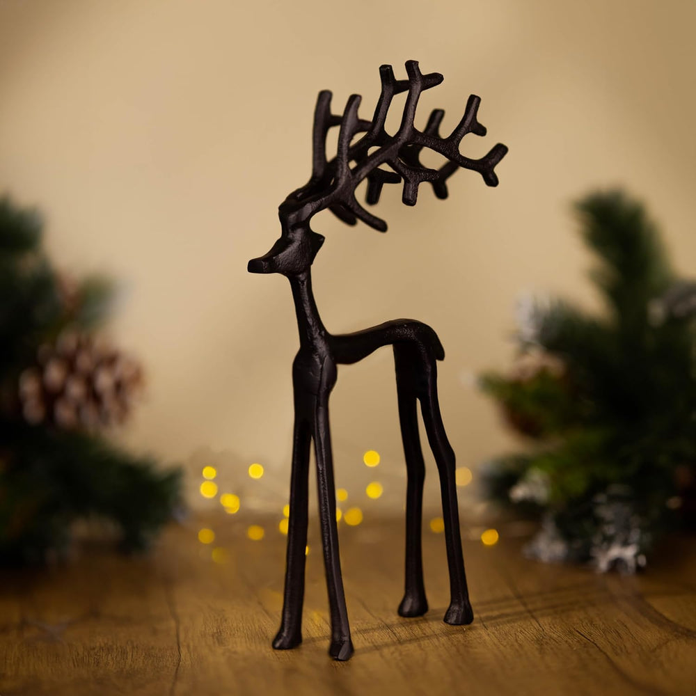 Black 30cm Large Reindeer Christmas Decoration