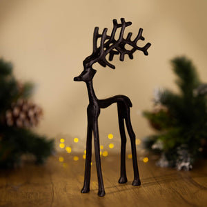 Black 30cm Large Reindeer Christmas Decoration