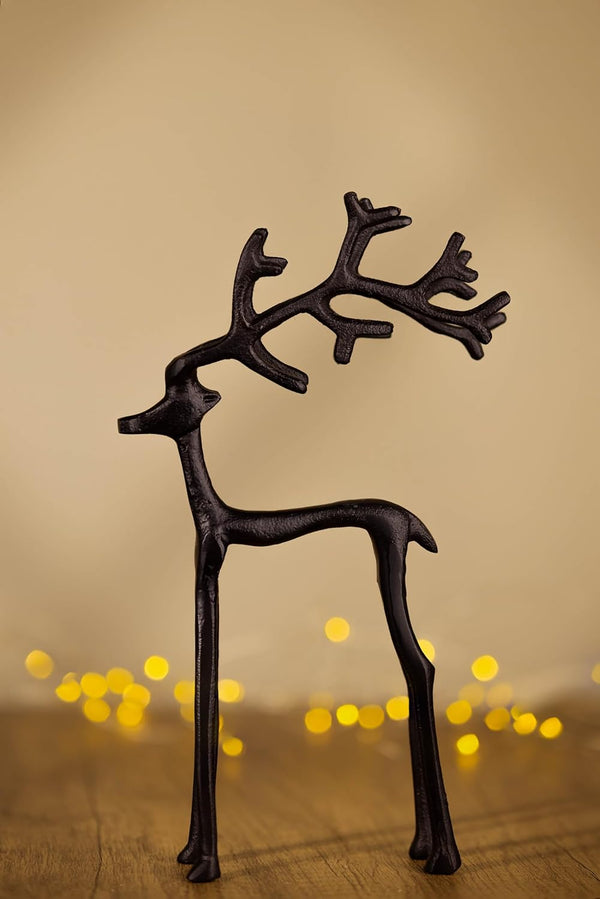 Black 30cm Large Reindeer Christmas Decoration