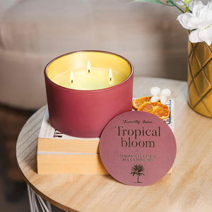3 Wick Candle Tuberose & Amber Candle
