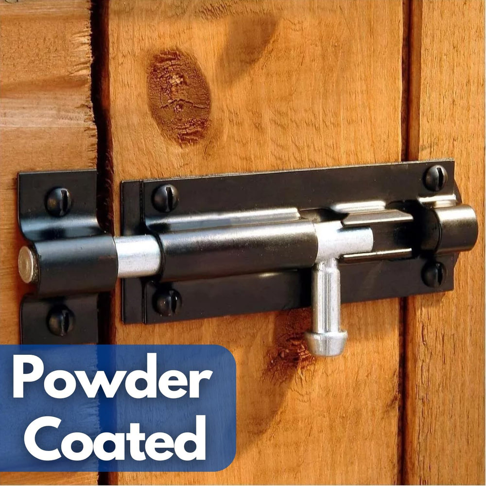 Garden Mile Sliding Black Door Bolt | High-Quality Hardware - HomeSecure