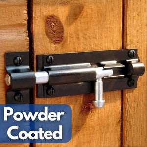 Garden Mile Sliding Black Door Bolt | High-Quality Hardware - HomeSecure
