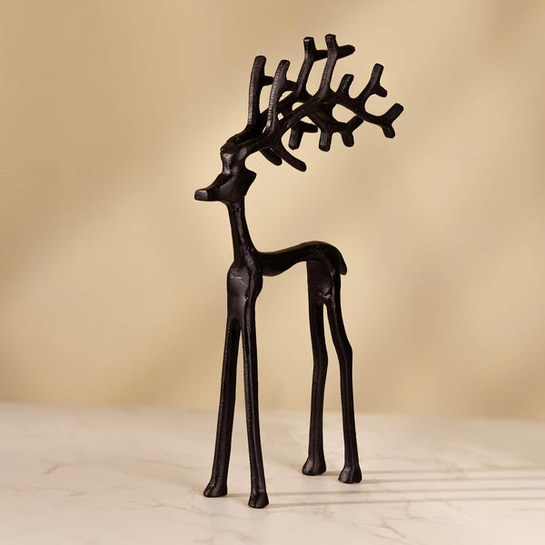 Black 30cm Large Reindeer Christmas Decoration