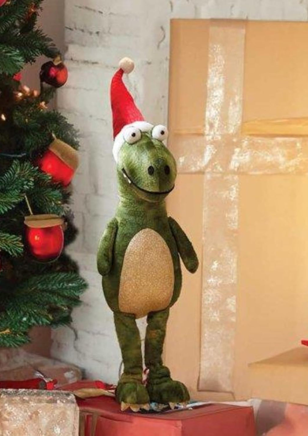 30cm Festive Plush Dino Ornament