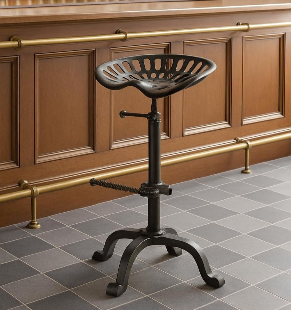 Cast Iron Brown Bar Stool