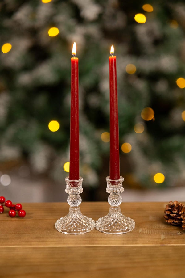 Pack of 4 Christmas Red Taper Candles
