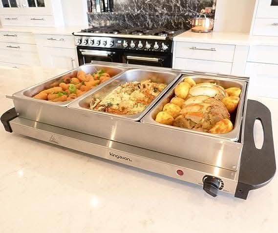 Large Capacity 3 Pan Stainless Steel Electric Buffet Server Food Warmer