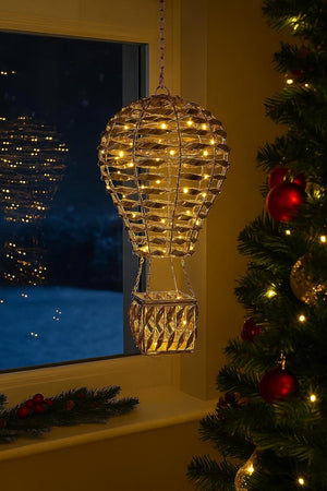 Gold Hanging Hot Air Balloon Christmas Light