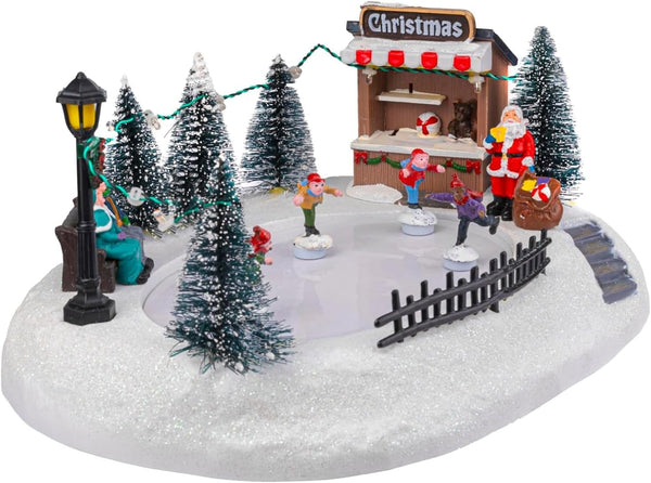 Led Ice Skating Rink Christmas Scene