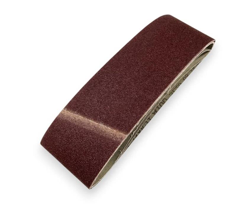 Three assorted 75 x 533mm sanding belts