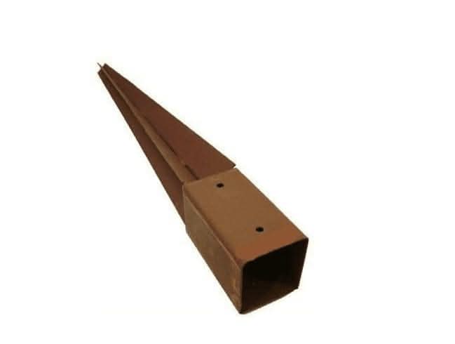 Six heavy duty steel fence post spike holders