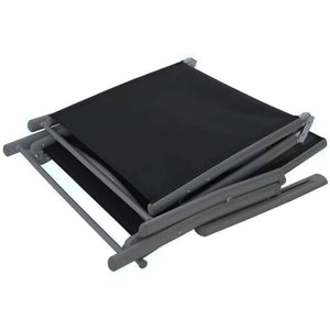 Two aluminium sun loungers with silver frames