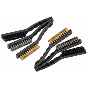 6pc Wire Brush Set 9" Long Steel Brass Nylon DIY Metal Rust Remover