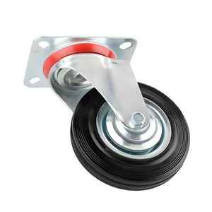 75mm Heavy Duty Swivel Castor Wheel with Steel Plate & Rubber Tyre