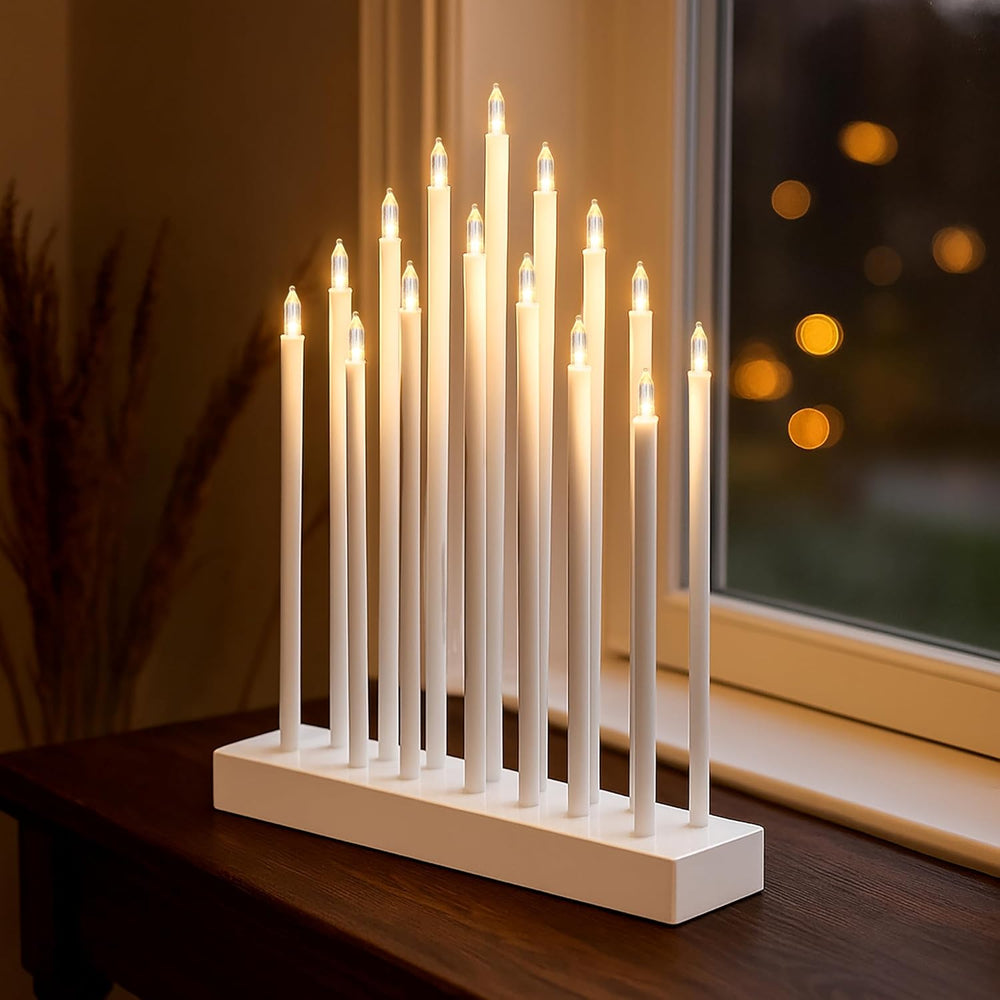 White Christmas LED Candle Bridge