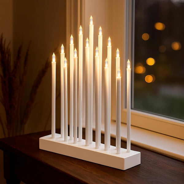 White Christmas LED Candle Bridge