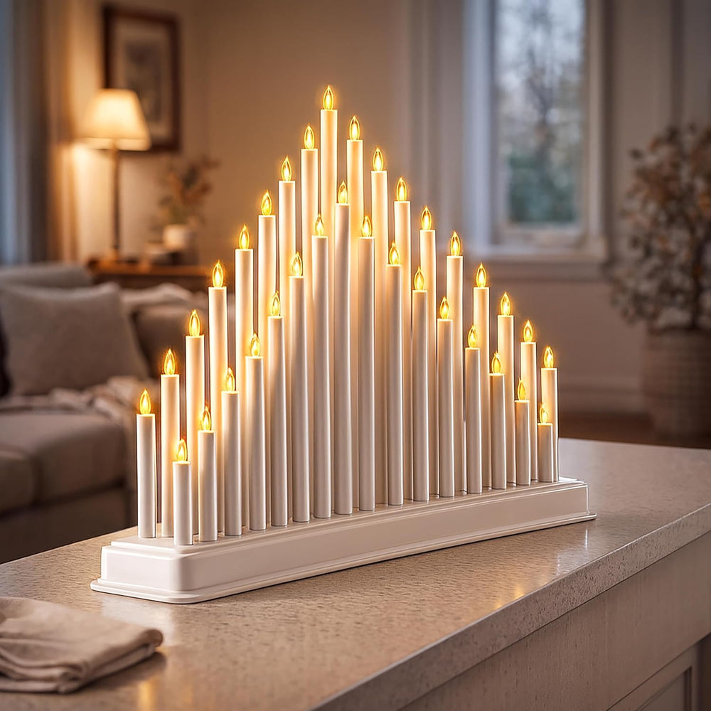 White Christmas LED Candle Bridge